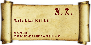 Maletta Kitti névjegykártya
